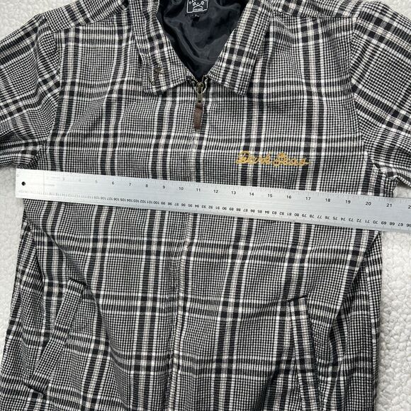 Dark Seas Division Flannel Golf Jacket Mens L Plaid Black Gray Lined Workwear - Picture 12 of 13